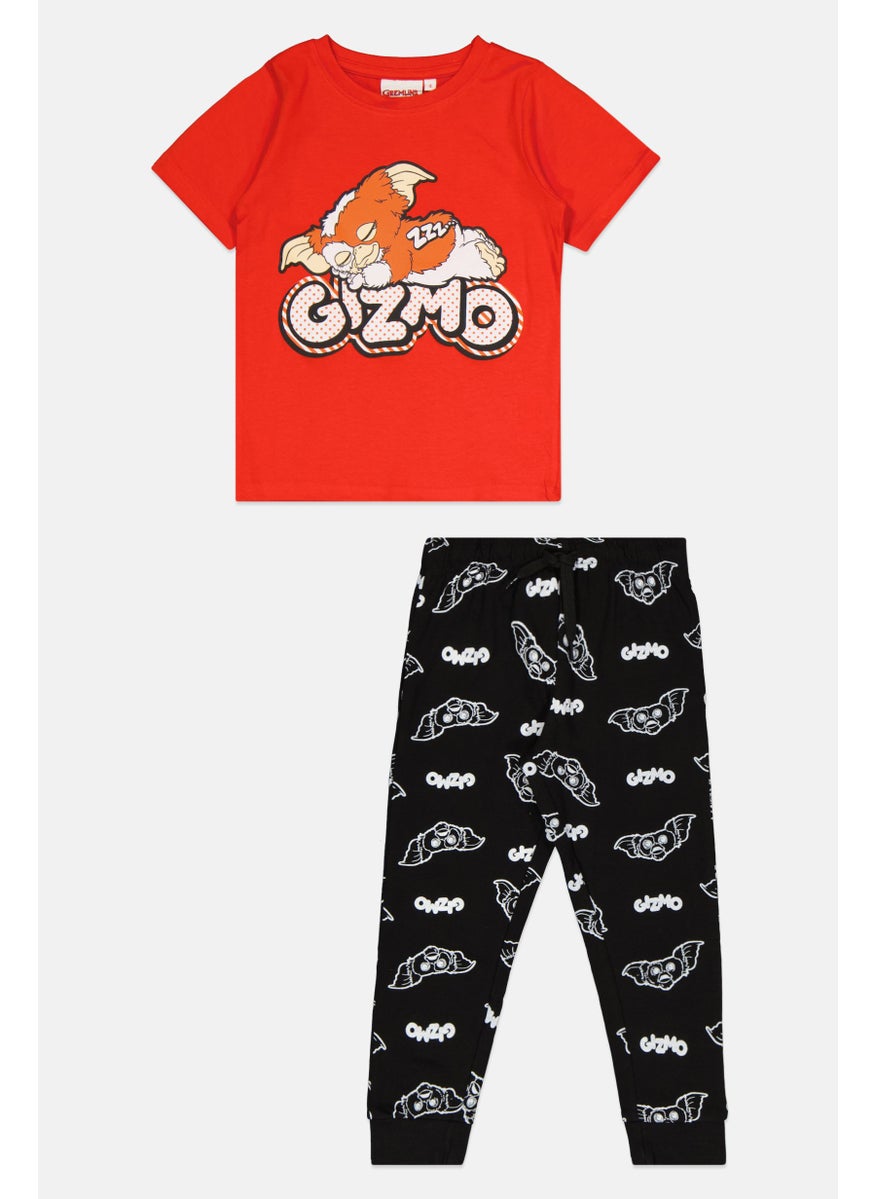 Gremlins Kids Boy 2 Pcs Printed Pajama Set, Red  - Image 1