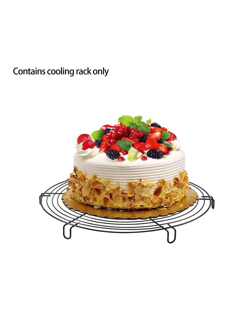 Round Nonstick Baking Cooling Rack Black, Multipurpose Drying Wire Rack - Image 2