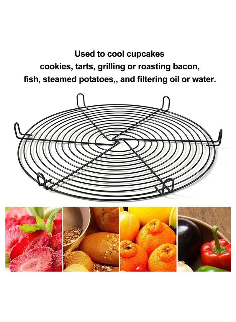 Round Nonstick Baking Cooling Rack Black, Multipurpose Drying Wire Rack - Image 3