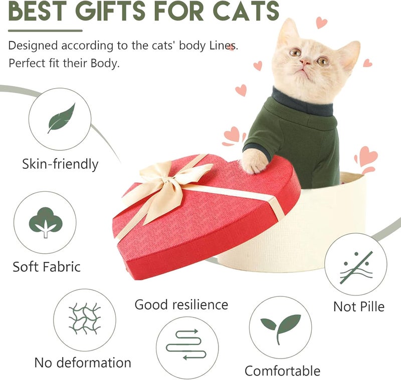 ADNIKIA Cat Pajamas, Sticky Hair Clothes, Sphynx Hairless Sweater, Onesie for Cats After Surgery, Prevent Lost Hair Kitten Shirts Costumes Outfits for Female Male Pets - Image 5