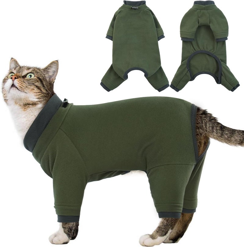 ADNIKIA Cat Pajamas, Sticky Hair Clothes, Sphynx Hairless Sweater, Onesie for Cats After Surgery, Prevent Lost Hair Kitten Shirts Costumes Outfits for Female Male Pets - Image 1
