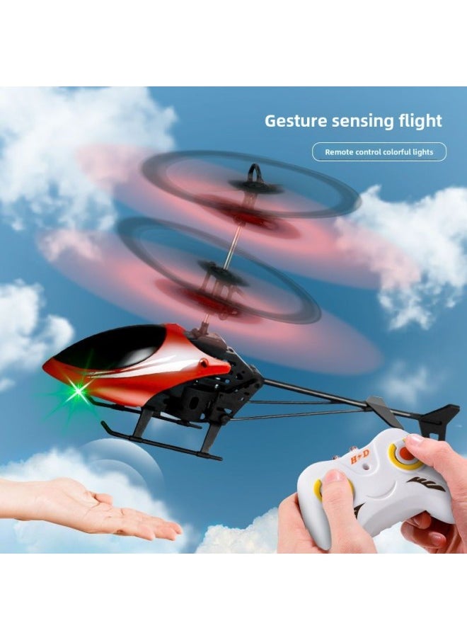 Shake The Sound Of The Same Induction Aircraft Aircraft Children's Flight Remote Control Fall-resistant Helicopter Stall Charging Toys Wholesale-Color:Blue Induction + Remote Control  - Image 3