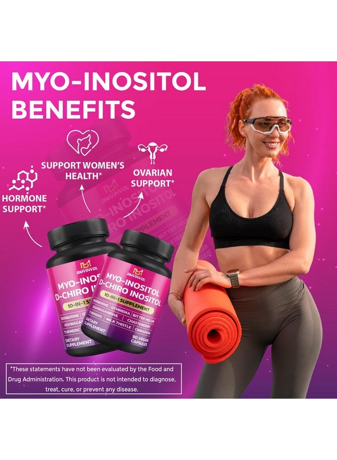 BMVINVOL BMVINVOL 2 Pack Inositol Supplement-Myo-Inositol and D-Chiro Inositol Ideal 40:1 Ratio - Plus Berberine, Cinnamon, Ashwagandha+5 More-60 Day Supply - Image 4