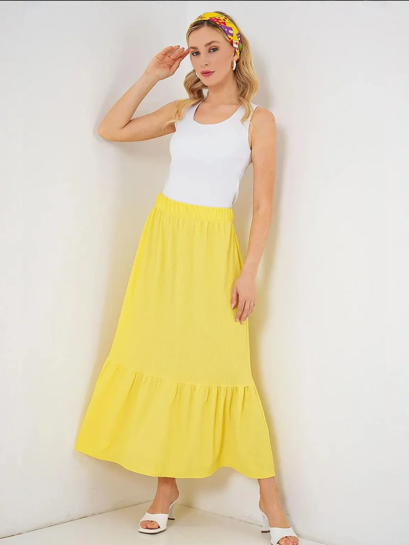 بيغ دارت تنورة ماكسي محبوكة بنسيج بارز وخصر مطاطي