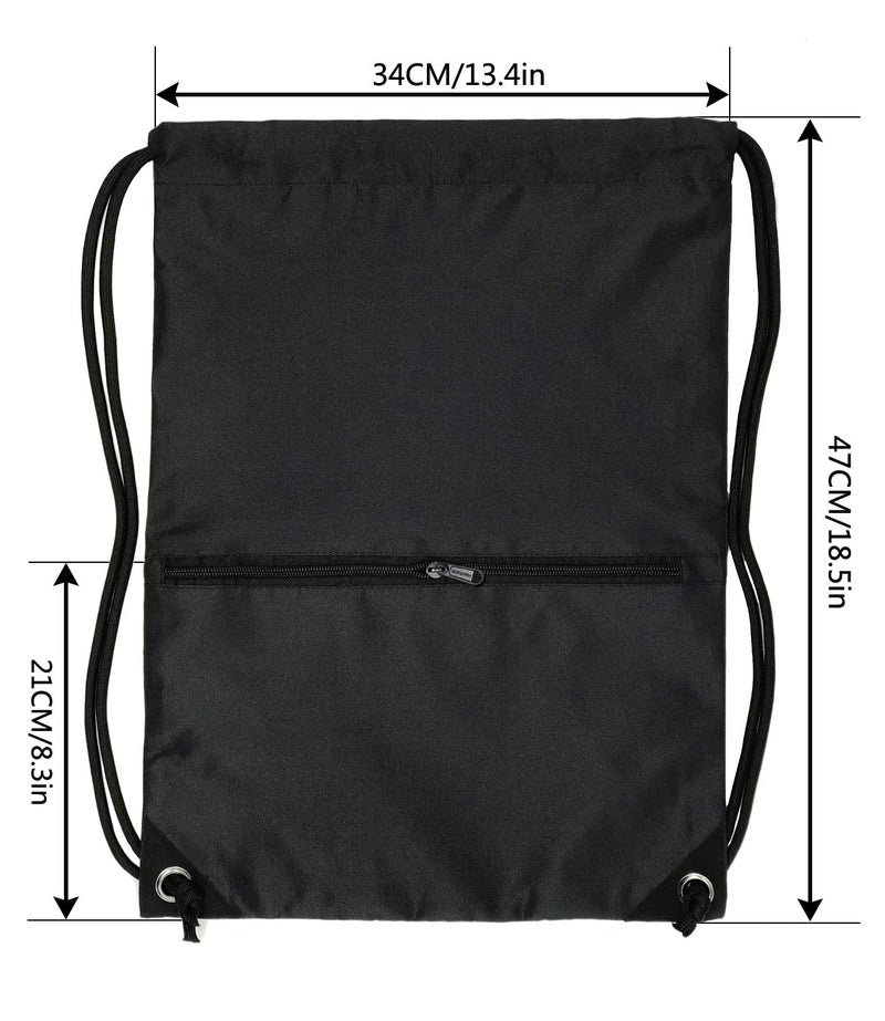 HOLYLUCK Drawstring Backpack Bag Sport Gym Sackpack - black - Image 2