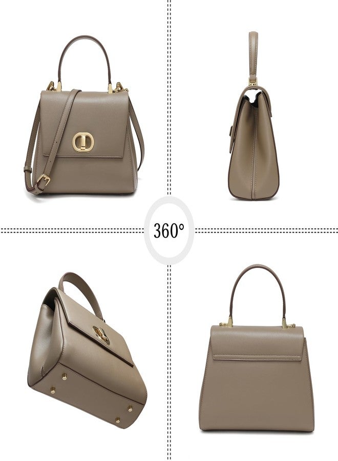 compuda Top Handle Bag Leather Satchel Bags for Women Luxury Designer Business Crossbody Work Purse with Multiple Internal Pockets - Image 3