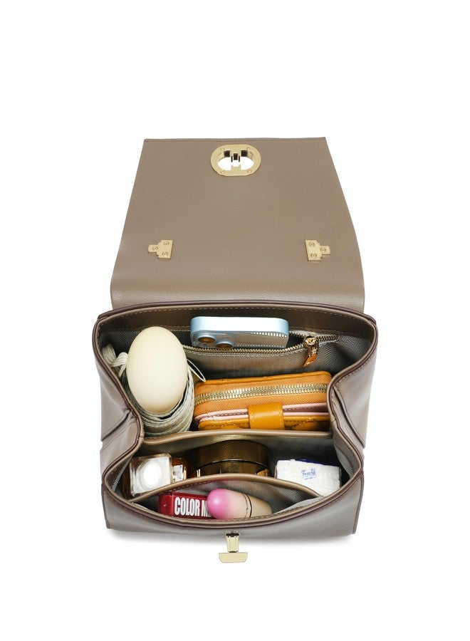 compuda Top Handle Bag Leather Satchel Bags for Women Luxury Designer Business Crossbody Work Purse with Multiple Internal Pockets - Image 5