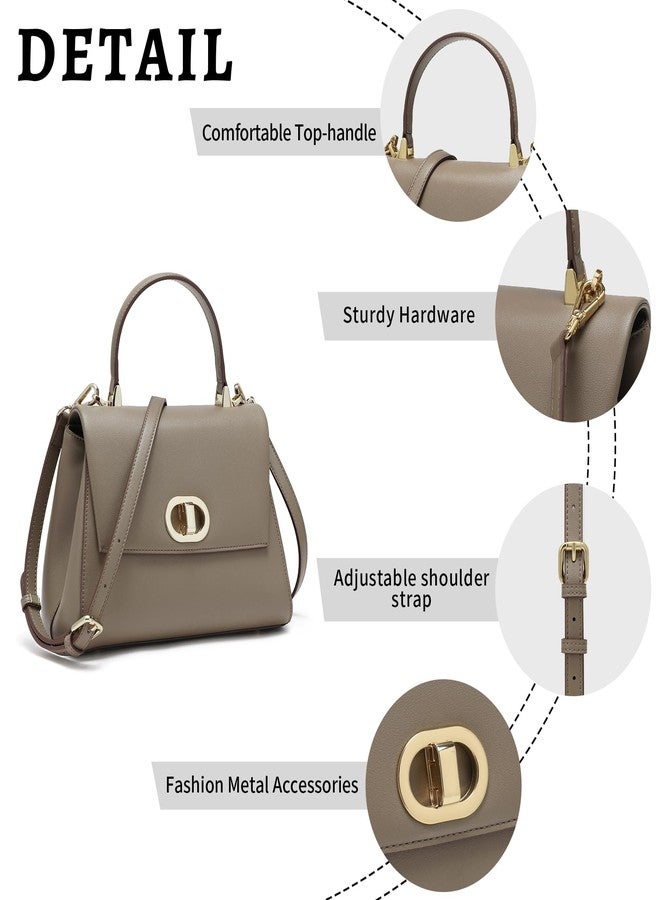 compuda Top Handle Bag Leather Satchel Bags for Women Luxury Designer Business Crossbody Work Purse with Multiple Internal Pockets - Image 4