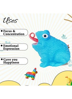 Wizme Wizme Kids Squishy Soft Squeezy Frog Toy Whistle Sound Toy Funny Tongue Out Sound Making Toy/Slow Rising Toy for Kids Boys and Girls Pack of 1 (Set of 4)  - Image 3
