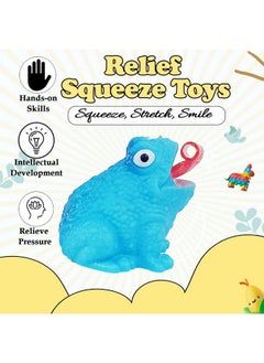 Wizme Wizme Kids Squishy Soft Squeezy Frog Toy Whistle Sound Toy Funny Tongue Out Sound Making Toy/Slow Rising Toy for Kids Boys and Girls Pack of 1 (Set of 4)  - Image 2
