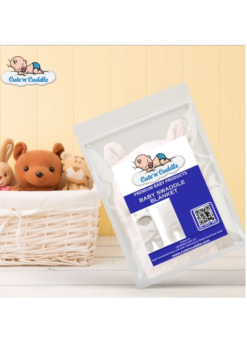 Cute 'n' Cuddle Baby Swaddle Blanket, Ultra-Soft Swaddling Wrap For Infant, Unisex Baby Hooded Swaddle,  - Image 3
