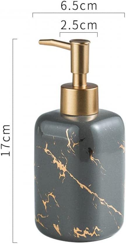 FabSeasons Soap Dispenser with Pump, Italian Marble Pattern Dispensar Bottle Used in Hotels, B&B's & Homes-Kitchen & Bathroom Grey - Image 5