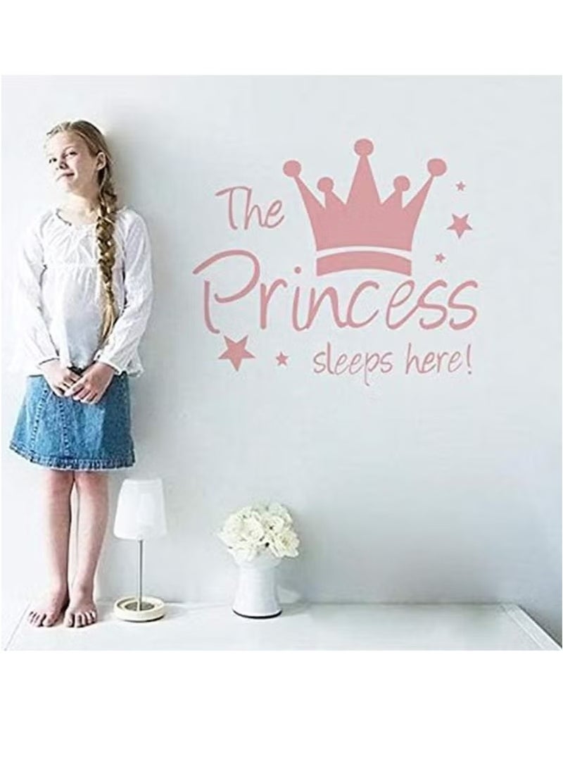 Gonice Pink Princess Crown Wall Sticker Little Girl Bedroom Wall Sticker Little Girl Bedside Wall Sticker PVC Waterproof Wall Sticker Give Kids - Image 2