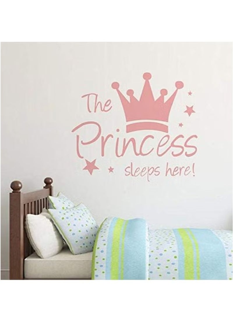 Gonice Pink Princess Crown Wall Sticker Little Girl Bedroom Wall Sticker Little Girl Bedside Wall Sticker PVC Waterproof Wall Sticker Give Kids - Image 3