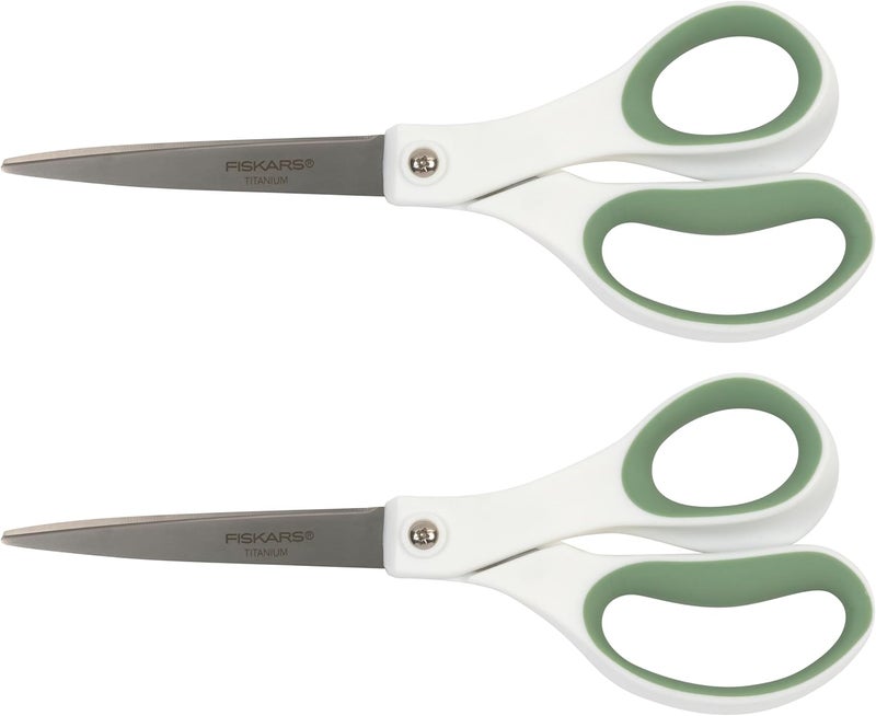 Fiskars Everyday Softgrip Titanium Fashion Scissors 8  2pk  Forest Fern - Image 1