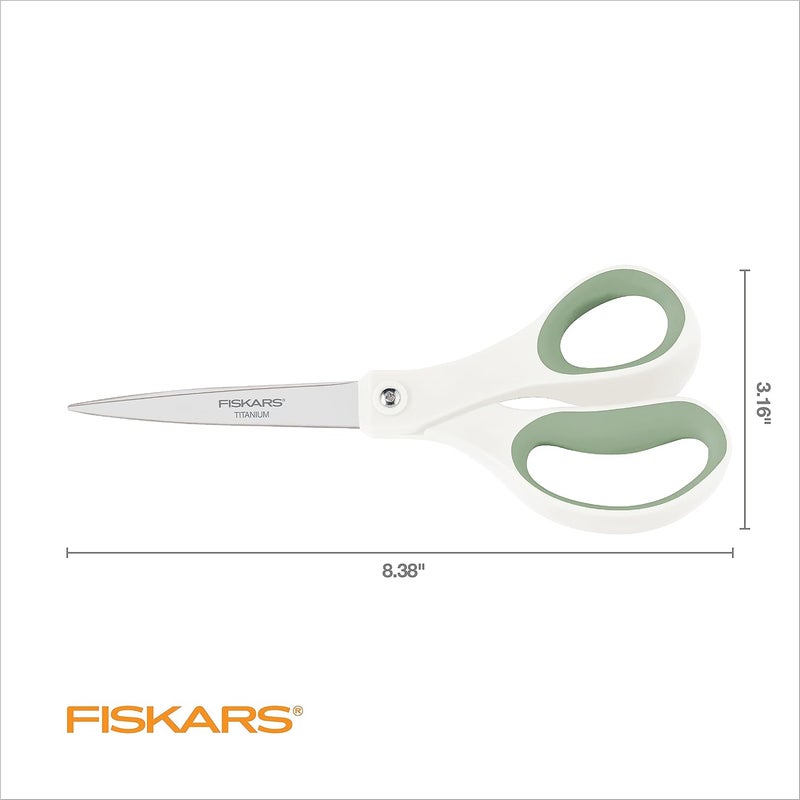 Fiskars Everyday Softgrip Titanium Fashion Scissors 8  2pk  Forest Fern - Image 5