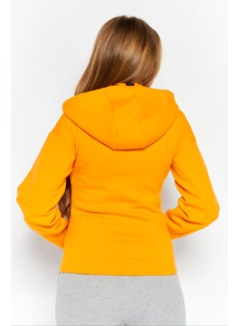 Adidas Women Sportwear Fit Long Sleeve Training Hoodie, Orange  - Image 3