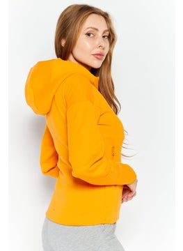 Adidas Women Sportwear Fit Long Sleeve Training Hoodie, Orange  - Image 4