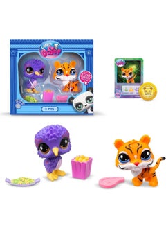 Littlest Pet Shop Lps Minis Tiger and Tropical Bird 2-Piece Figure Set  - Image 1