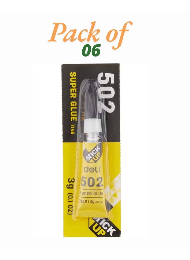 Deli Instant Dry Super Glue 3 G - 06 Pcs - Image 1