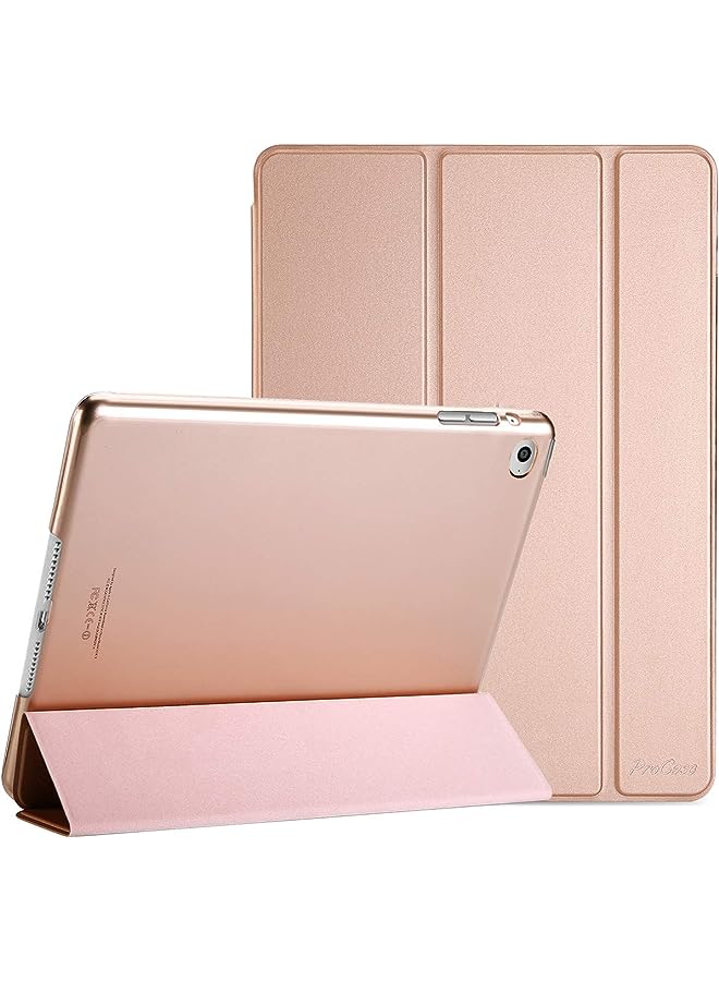 Procases Smart Case for iPad Air 2 (2014 Release), Ultra Slim Lightweight Stand Protective Case Shell with Translucent Frosted Back Cover for Apple iPad Air 2 (A1566 A1567) -Rosegold - Image 1