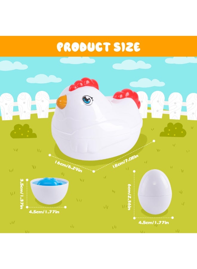 Arabest Matching Eggs Toy Chicken Easter Eggs Toy for Toddler Fine Motor Skills Color & Shape Sorter Recognition Egg Toys Montessori Sensory Educational Geometric Puzzle Toys Best Gifts for Kids Boys Girls - Image 2