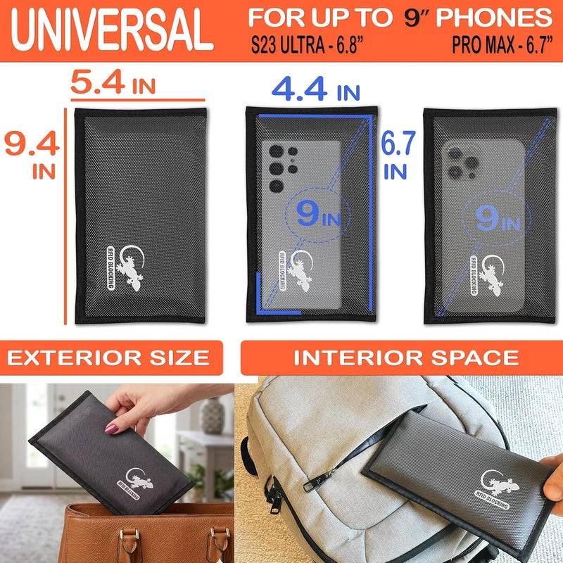 Faraday Bag Anti-Tracking GPS RFID Car Key Signal Blocker Wallet Shielding Pouch Protective Case for Cell Phone Car Key FOB, Data Privacy, Electronic Device Security (DARK GREY - NYLON) - Image 5