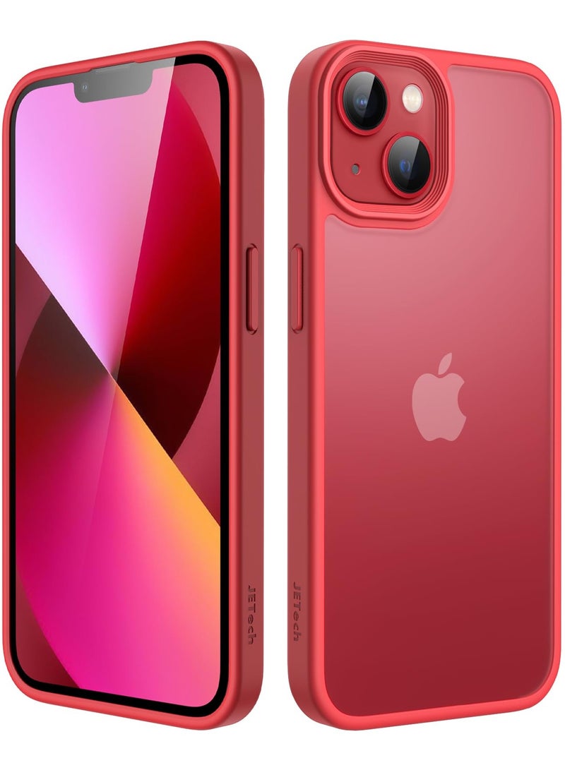 جي تيك حافظة غير لامعة لهاتف آيفون 13 مقاس 6.1 بوصة، مقاومة للصدمات بدرجة عسكرية، حماية من السقوط، غطاء خلفي شفاف بلوري مضاد لبصمات الأصابع، أحمر - Image 1