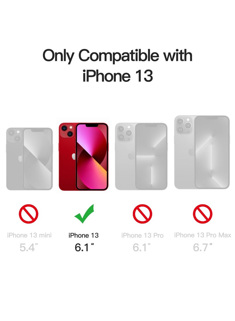 جي تيك حافظة غير لامعة لهاتف آيفون 13 مقاس 6.1 بوصة، مقاومة للصدمات بدرجة عسكرية، حماية من السقوط، غطاء خلفي شفاف بلوري مضاد لبصمات الأصابع، أحمر - Image 2