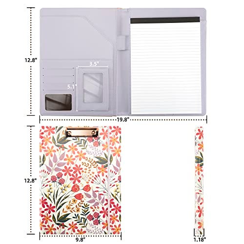 Ospelelf Padfolio for Women PU Leather Portfolio Cute Binder Foldable Recipe Clipboard Purple Phone Pocket - Image 5