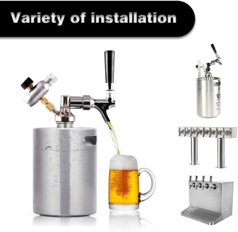 Ferroday Stainless Steel Core Draft Beer Faucet Polished Brass Beer Faucet for Keg Tap Tower Beer Shank & Kegerator Beer Faucet Classic Beer Dispensing Tap Standard Faucet Tap - Image 4