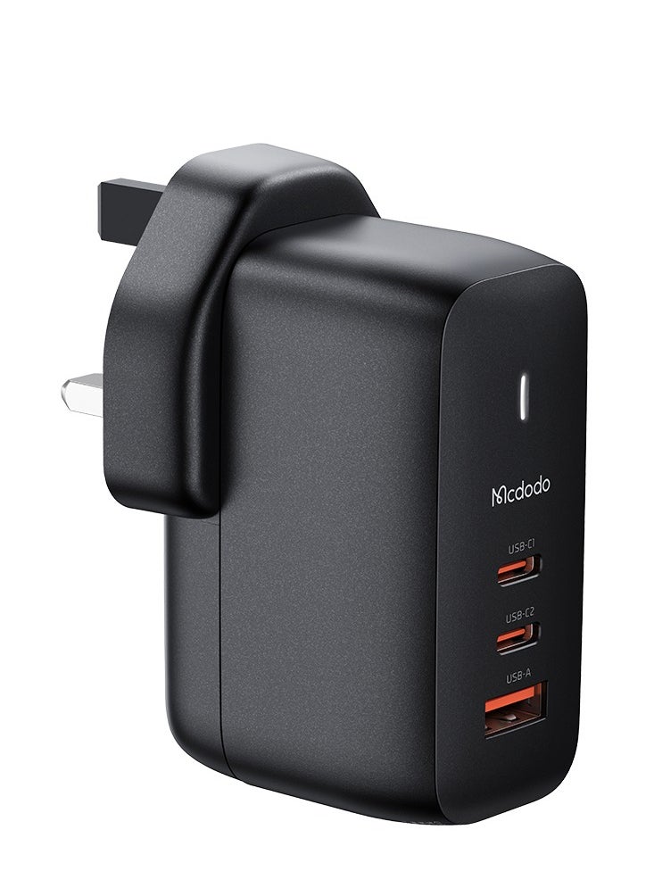 مكدودو شاحن جداري سريع بخاصية GaN بقوة 65W ب3 منافذ  - Image 1