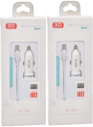 XO TZ08 Car Charger Suit And Micro Cable With 2.1A Max Output And 2 USB Output 1000MM Set Of 2 Pieces - White - pzsku/Z24EA5815E0AED2A1A6F3Z/45/_/1716411341/6646d945-e1e3-45d0-a910-44261f86f75b