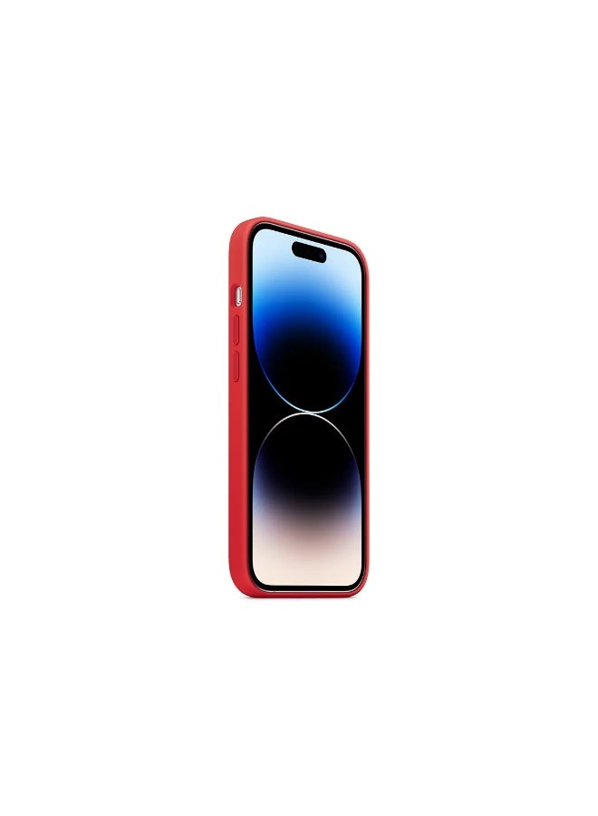 فريق ديلوكس غلاف سيليكون آيفون 14 برو مع MagSafe (Red) - Image 3