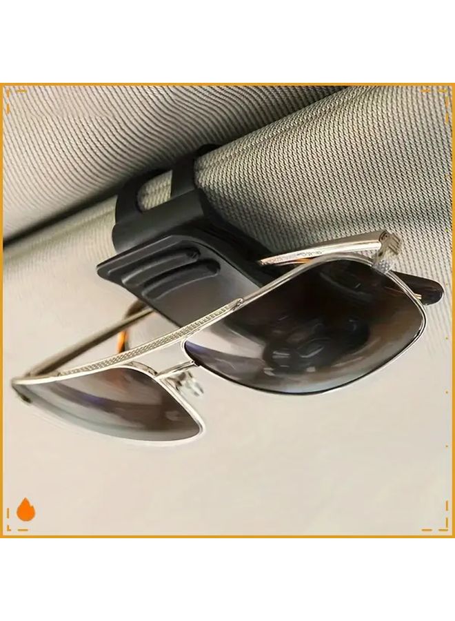 1pc Black Car Sun Visor Glasses Holder And Ticket Clip Adjustable Ergonomic Design Secure Grip Durable Plastic High Quality Multi Functional Clip For Vehicle Interior Storage - Image 1