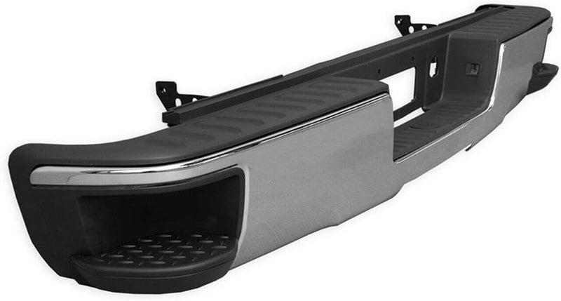 cheekyglo Steel Rear Bumper Assembly Replacement for 2014-2018 Chevy Silverado GMC Sierra 1500 without Park Assist Sensors 15 16 17 GM1103176 Chrome - Image 2