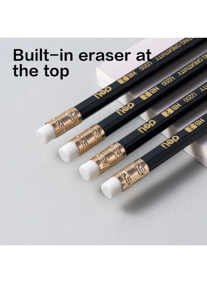 Deli Graphite Pencil Set – Pack of 4*12-Piece Black Pencils with Non-Toxic PVC-Free Eraser, High-Quality Basswood, Easy Sharpening & Comfortable Grip - EU20000 - Image 3