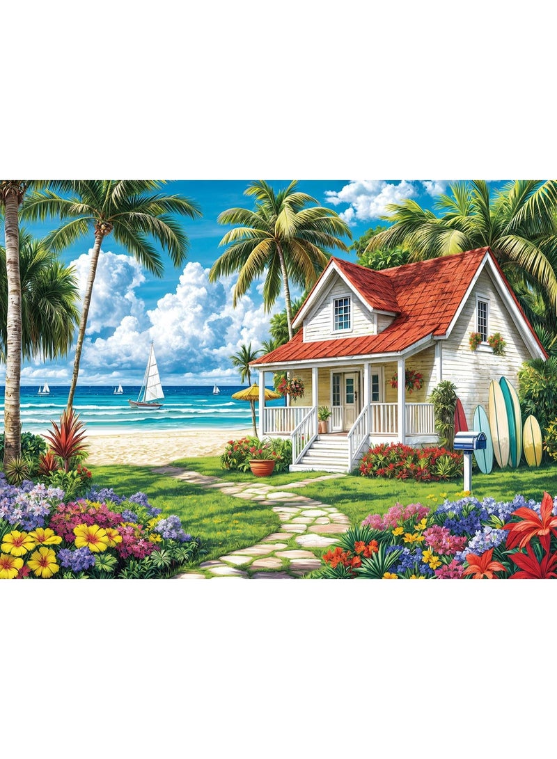 لغز نمط الرسم الزيتي على شاطئ البحر - 1000 قطعة لغز الفن - Image 1