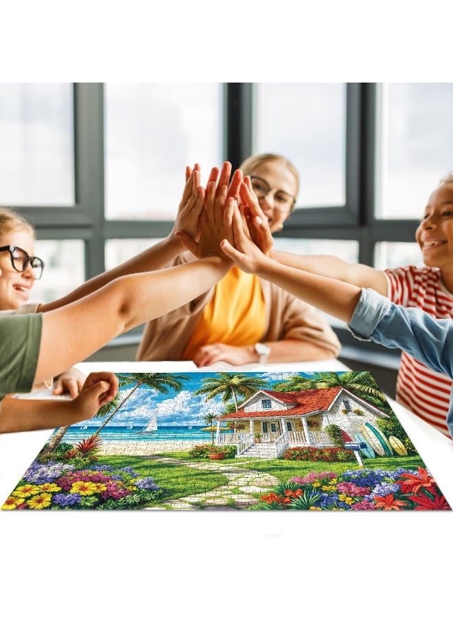 لغز نمط الرسم الزيتي على شاطئ البحر - 1000 قطعة لغز الفن - Image 4