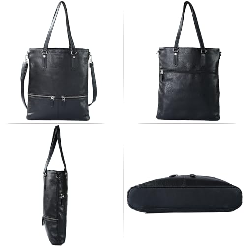 Lasaviin Laptop Tote Bag, Leather Work Tote for Computer Bag Waterproof Lightweight Shoulder Bag Purse Handbag Crossbody Bag - Image 4
