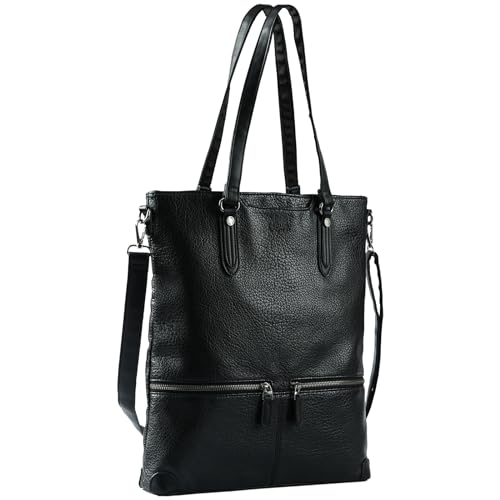 Lasaviin Laptop Tote Bag, Leather Work Tote for Computer Bag Waterproof Lightweight Shoulder Bag Purse Handbag Crossbody Bag - Image 1