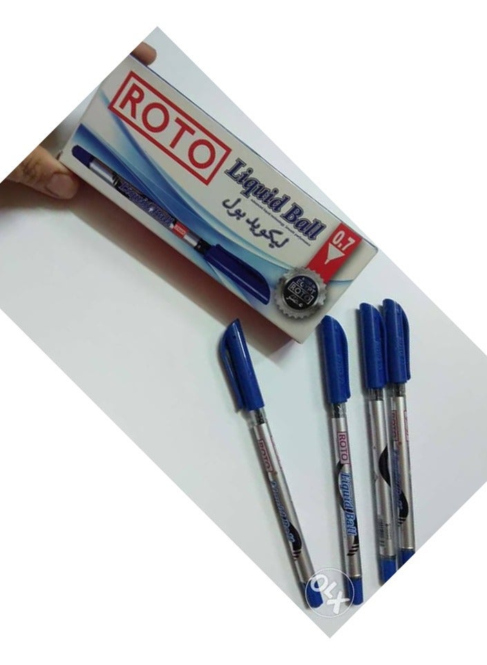 Roto 12-Piece Liquid Ball Ballpoint Pen Set Blue - Image 1