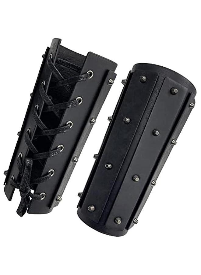 Generic Medieval Brigandine Arm Guards, Mercenary Faux Leather Gauntlet, Vintage Renaissance Knight Arm Bracers  - Image 1