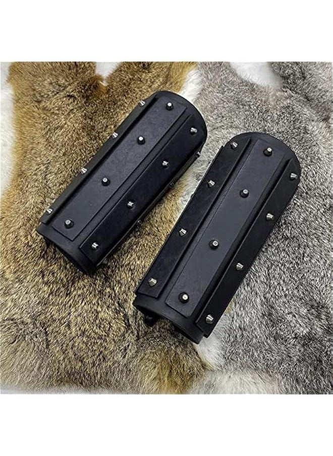 Generic Medieval Brigandine Arm Guards, Mercenary Faux Leather Gauntlet, Vintage Renaissance Knight Arm Bracers  - Image 5