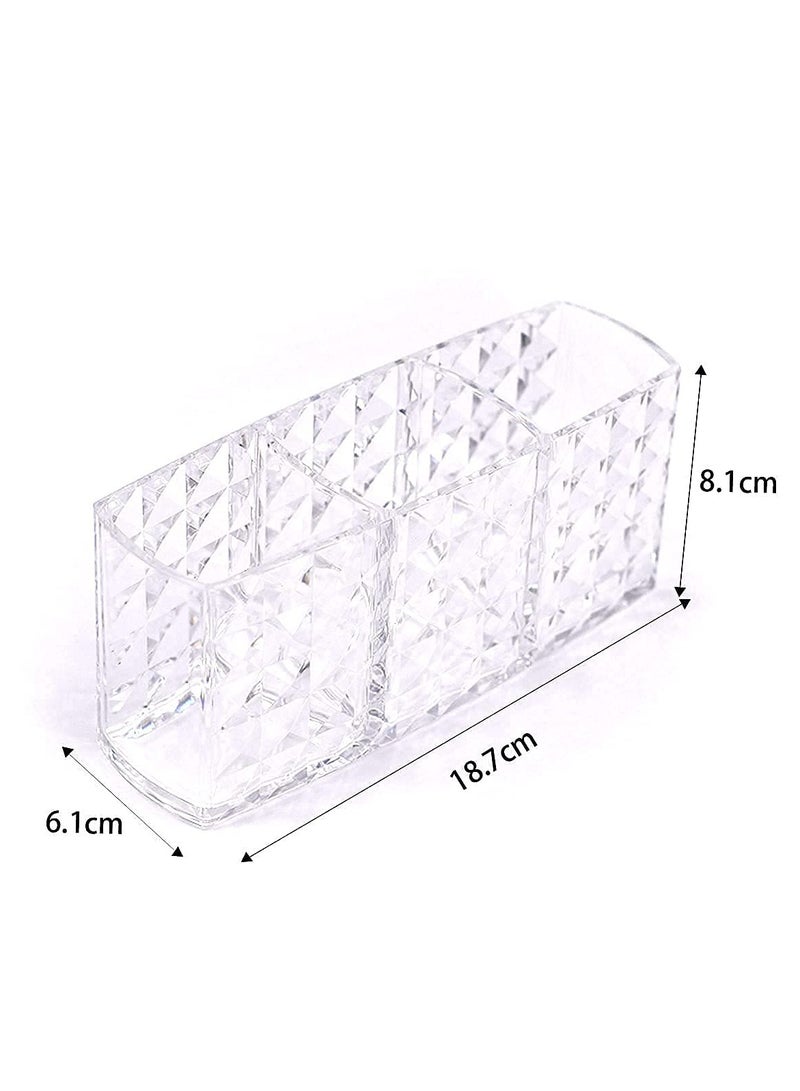 SYOSI SYOSI Clear Makeup Brush Organizer, Acrylic Cosmetic Brushes Storage Holder with 3 Slots, Pencil Pen Holder for Desk, Eyeliners Eyebrow Pencil Display Case, Desk Organizer and Accessories for Vanity  - Image 3