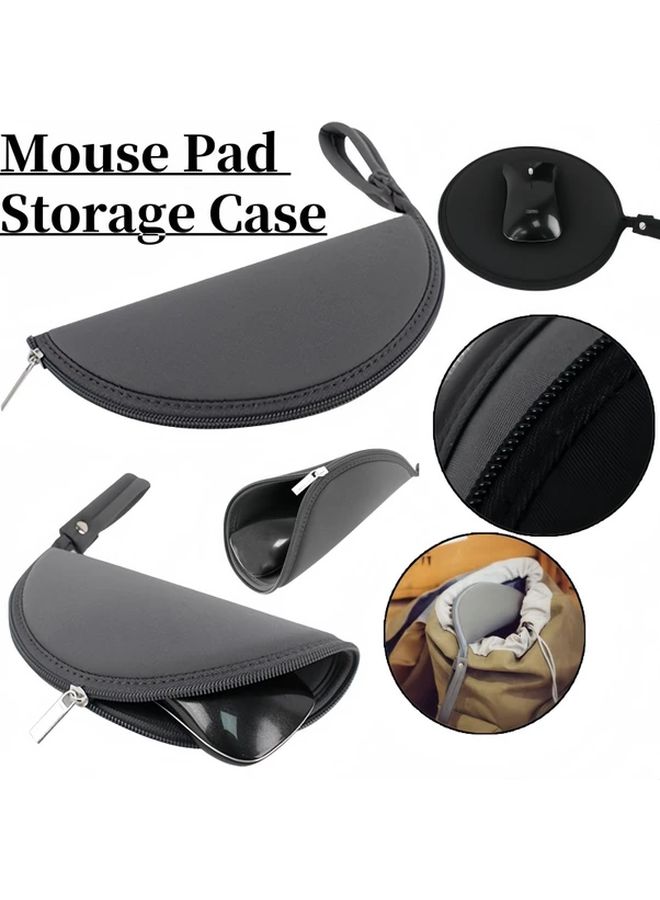 Oppselve 2 In 1 Foldable Mouse Pad Storage Case With Zipper Closure Dark Gray Multi Functional Laptop Computer Gaming Mat Portable Cable Organizer Carrying Strap Space Saving Design Travel Office Home Compatible With C Devices Fits Into Briefcase Handbag On The Go Professionals Gamers Scratch Resistant Surface Compact Lightweight Desk Pad Mousepad Desktop Accessories - Image 1