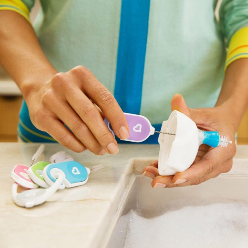 Munchkin Details Bottle and Cup Cleaning Brush 4 Piece Set with Key Ring - Image 2