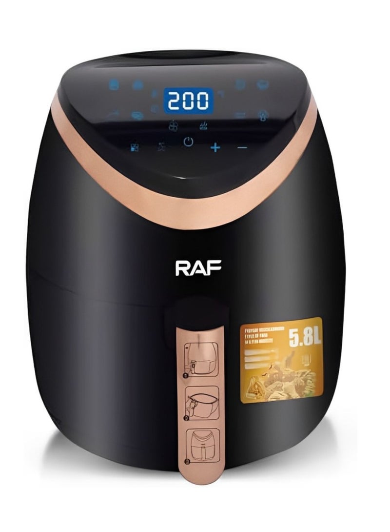 RAF Air Fryer R.5234 , 5.8L 1500W - Black - Image 1