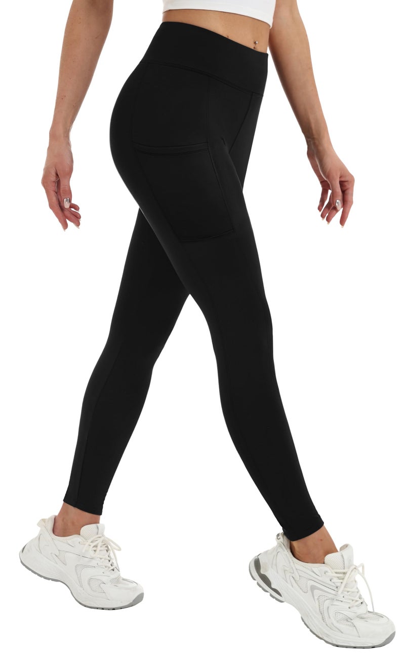 Alaroo Fleece Lined Leggings Women Thermal Tights Winter Clothes High Waisted Tummy Control Workout Yoga Pants Black with Pockets XL - Image 5
