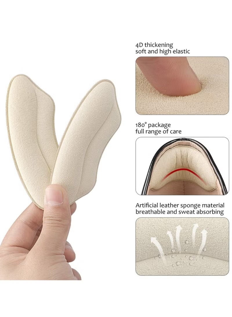 EFUMKE Six pairs of black and beige anti-slip heel pads, suitable for loose shoes, with a high heel fit, unisex, and the padding improves the fit and comfort of the shoes, preventing slipping and blisters. - Image 5